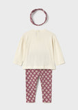 Conj. Leggings con diadema flores rosa