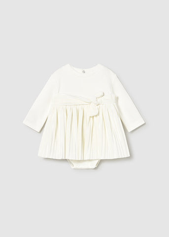 Vestido c/pelele combinado crudo