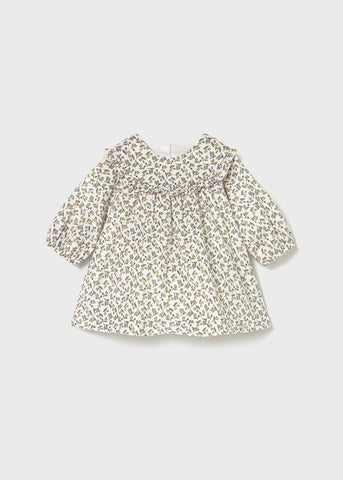 Vestido terciopelo estampado aceituna