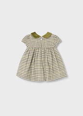 Vestido cuadros aceituna