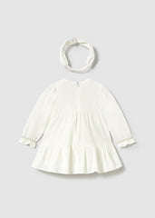 Vestido terciopelo con diadema crudo