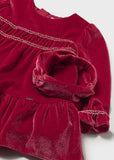 Vestido terciopelo con diadema rojo