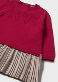 Vestido combinado tricot rojo
