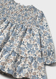 Vestido terciopelo estampado flores bluebell