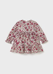 Vestido terciopelo estampado flores rojo