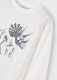 Camiseta m/l embossed dinosaurio