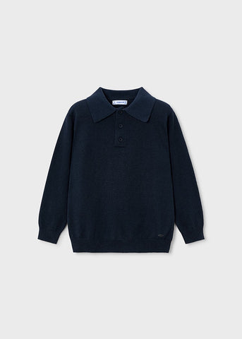 Polo m/l marino tricot