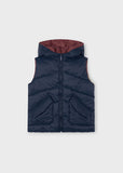 Chaleco reversible marino-vino