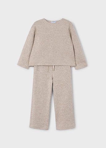 Conj. Pantalon tricot toffee