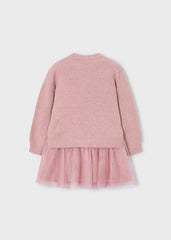 Vestido tricot combinado flores maquillaje