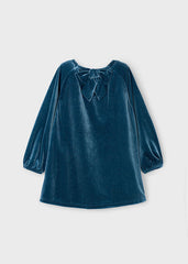 Vestido terciopelo brillo oceano