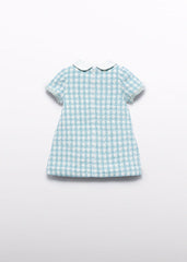 Vestido cuadros lurex agua