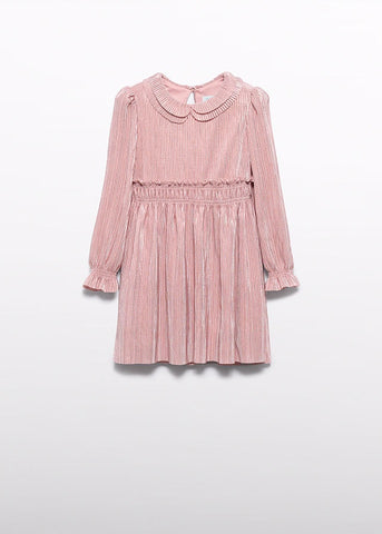 Vestido punto plisado petalo