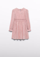 Vestido punto plisado petalo