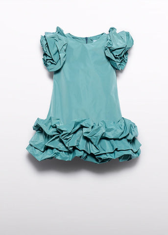 Vestido tafetan nube agua