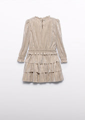 Conj. Falda punto plisado avena