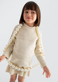 Conj. Tricot falda avena