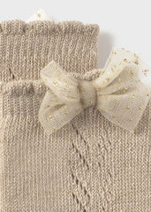 Calceta vestir c/lazo tapioca