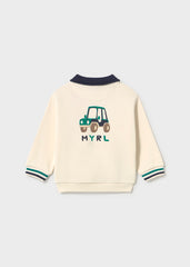 Pullover cuello polo zorro