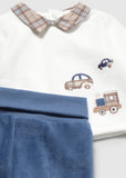 Conj. Polaina tundosado cuello carritos blueberry