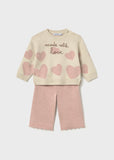 Conj. Pantalon tricot "made with love"