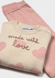 Conj. Pantalon tricot "made with love"