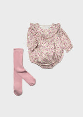 Pelele c/mallas rosa baby