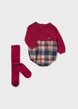 Pelele combinado cuadros rojo c/malla
