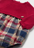 Pelele combinado cuadros rojo c/malla