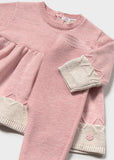 Conj. Leggings tricot rosa
