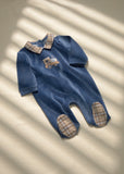 Mameluco tundosado cuello tren blueberry