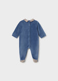 Mameluco tundosado cuello tren blueberry