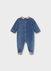 Mameluco tundosado cuello tren blueberry