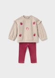 Conj. Leggings terciopelo framboise