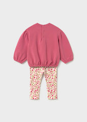 Conj. Leggings pullover flores dulce