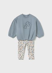Conj. Leggings pullover flores colibri
