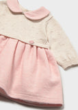 Vestido tricot combinado rosa baby