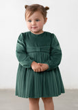 Vestido terciopelo plisado verde nenufar