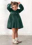 Vestido terciopelo plisado verde nenufar