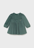 Vestido terciopelo plisado verde nenufar