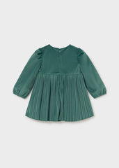Vestido terciopelo plisado verde nenufar