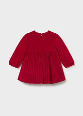 Vestido terciopelo plisado rojo