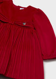 Vestido terciopelo plisado rojo