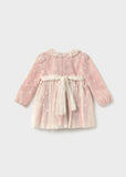 Vestido flores tul rosa
