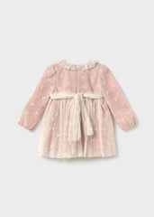 Vestido flores tul rosa