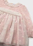 Vestido flores tul rosa