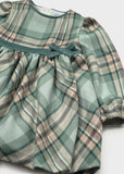 Vestido cuadros anis