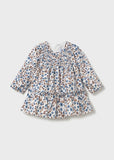 Vestido terciopelo estampado flores colibri