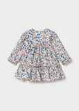 Vestido terciopelo estampado flores colibri