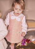 Vestido combinado punto tweed rosa